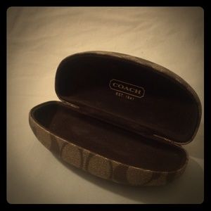 Brown Coach glasses case